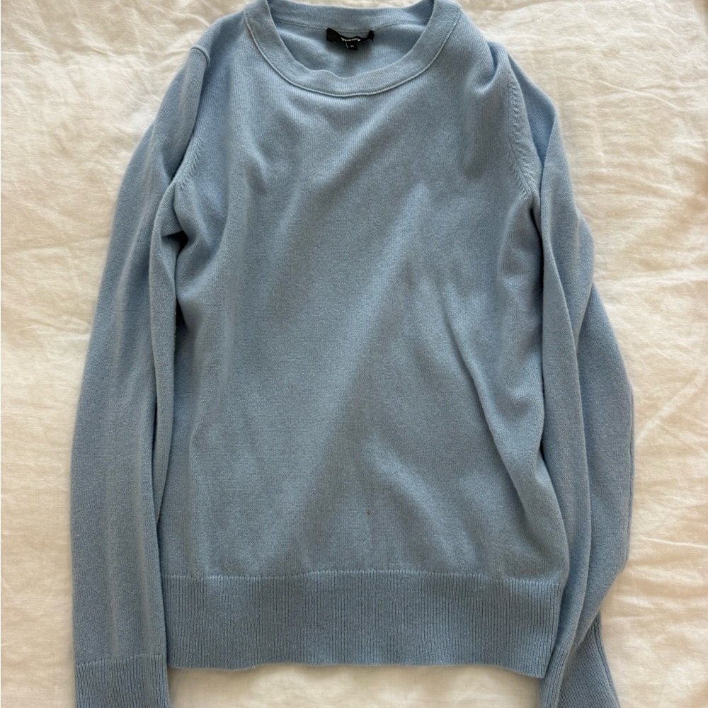 Theory Men's Sky Blue Crewneck Sweater